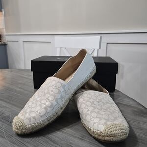 Coach Carley Leather Loafers: Chalk